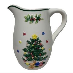 Nikko Christmas Holiday Pitcher 8" New In Box.